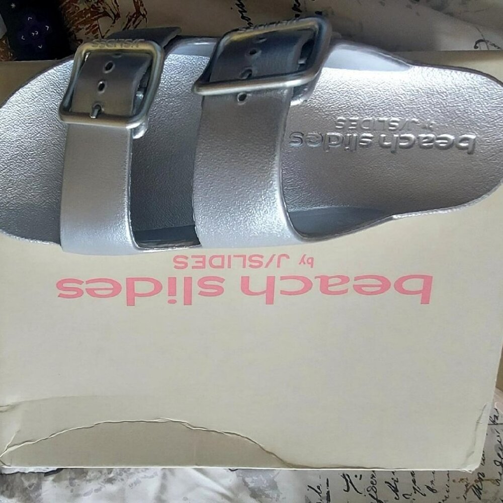 J Slides- Beach Silver Sandal-Brand New